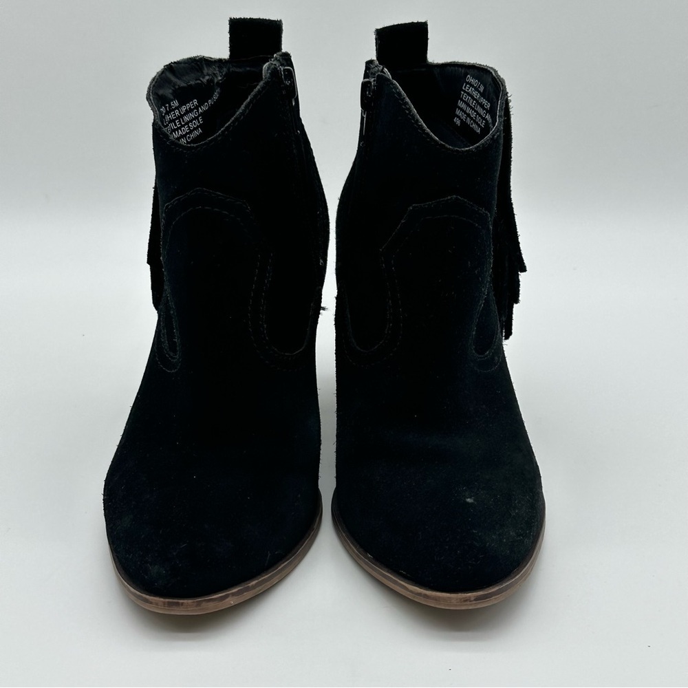 Steve Madden Ohio Black Ankle Boots with Fringe - Picture 2 of 11